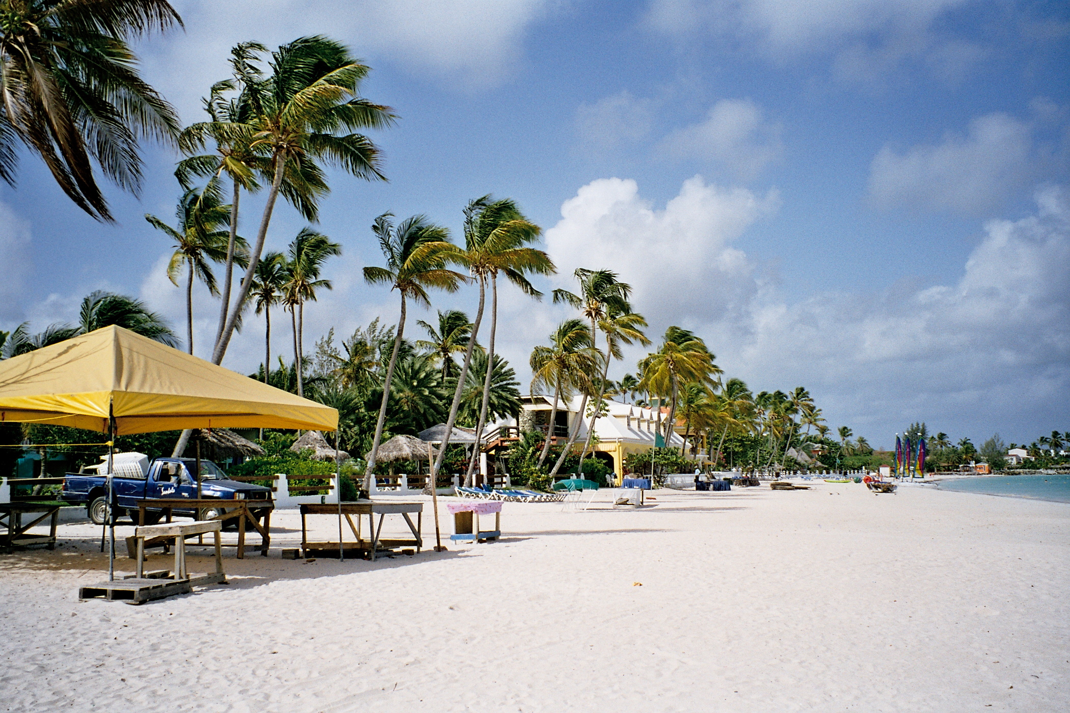 Clear turquoise beach view in Antigua