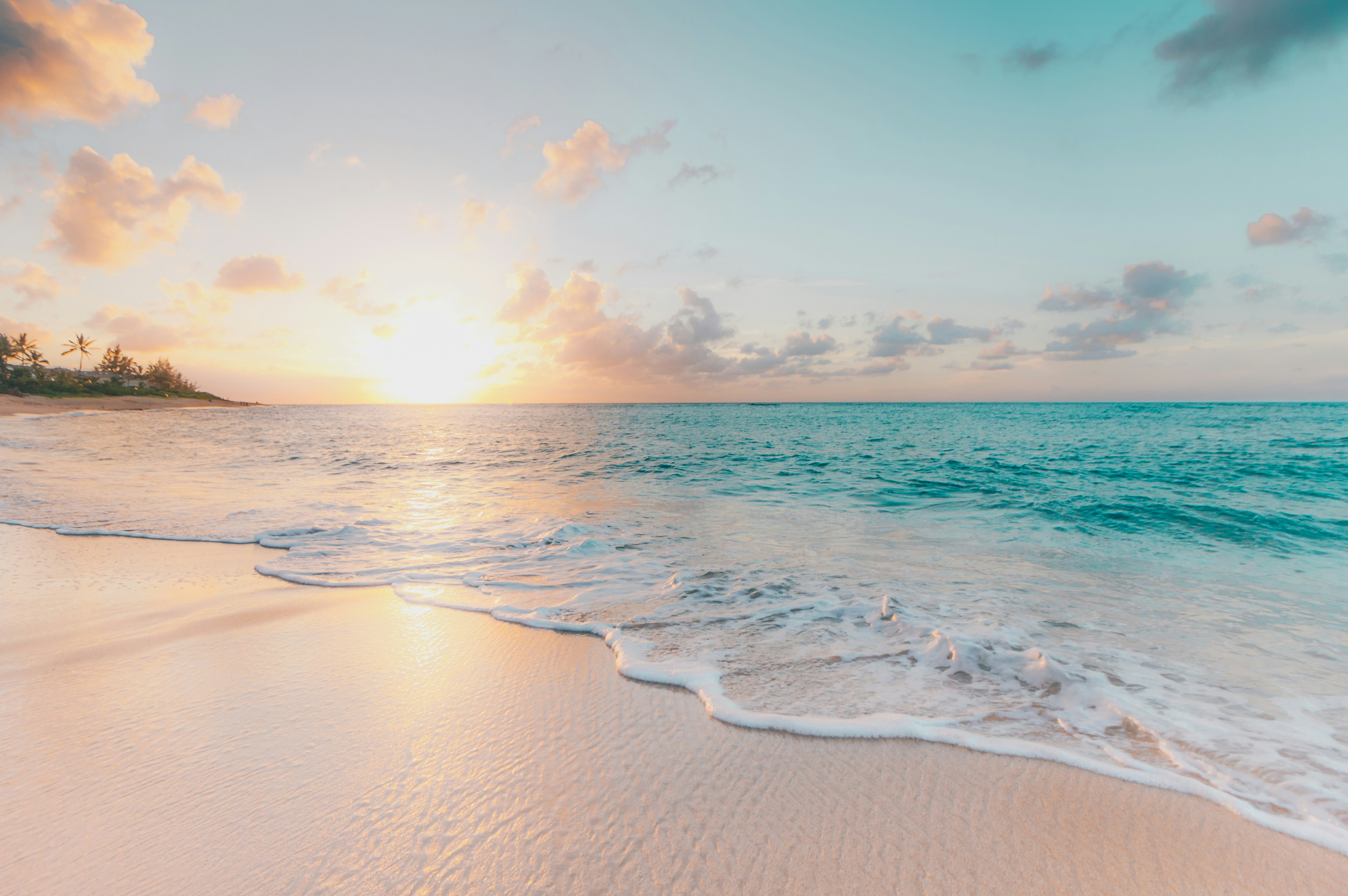 Turquoise beach with white sand